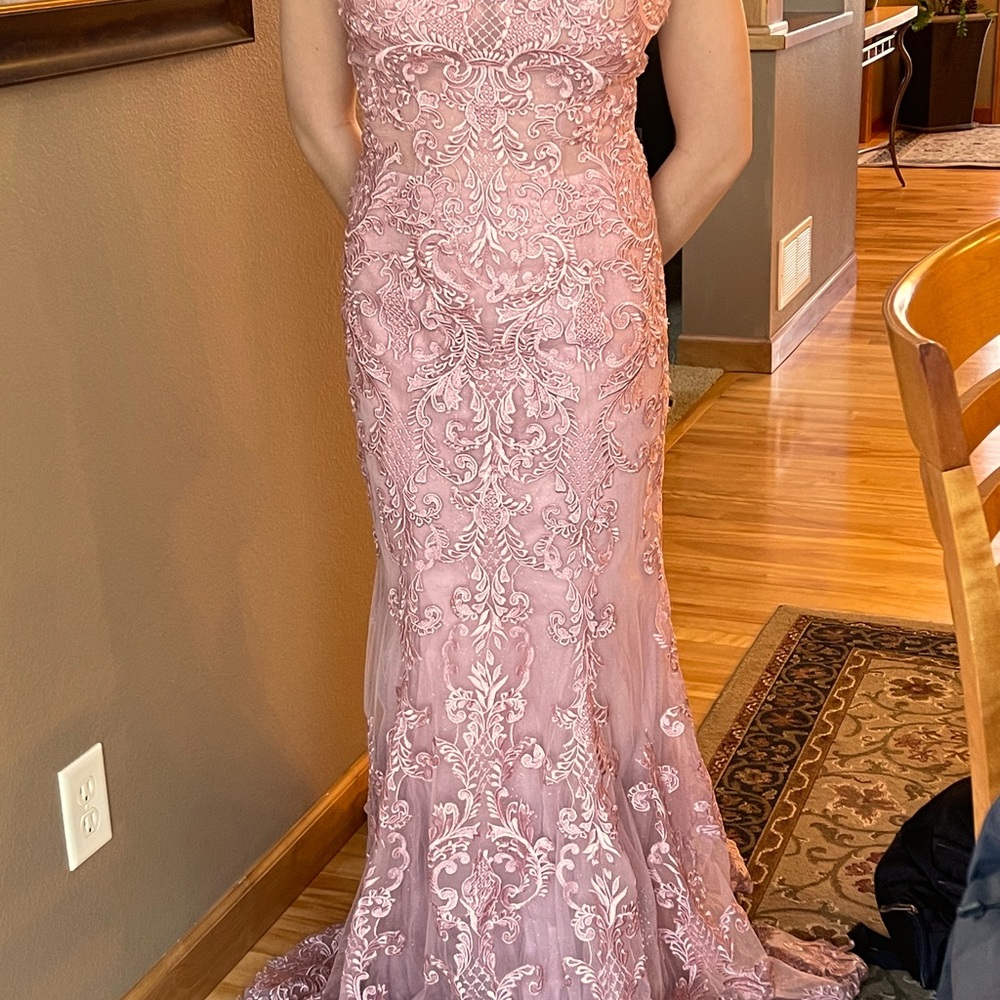 Full length formal dress with small train